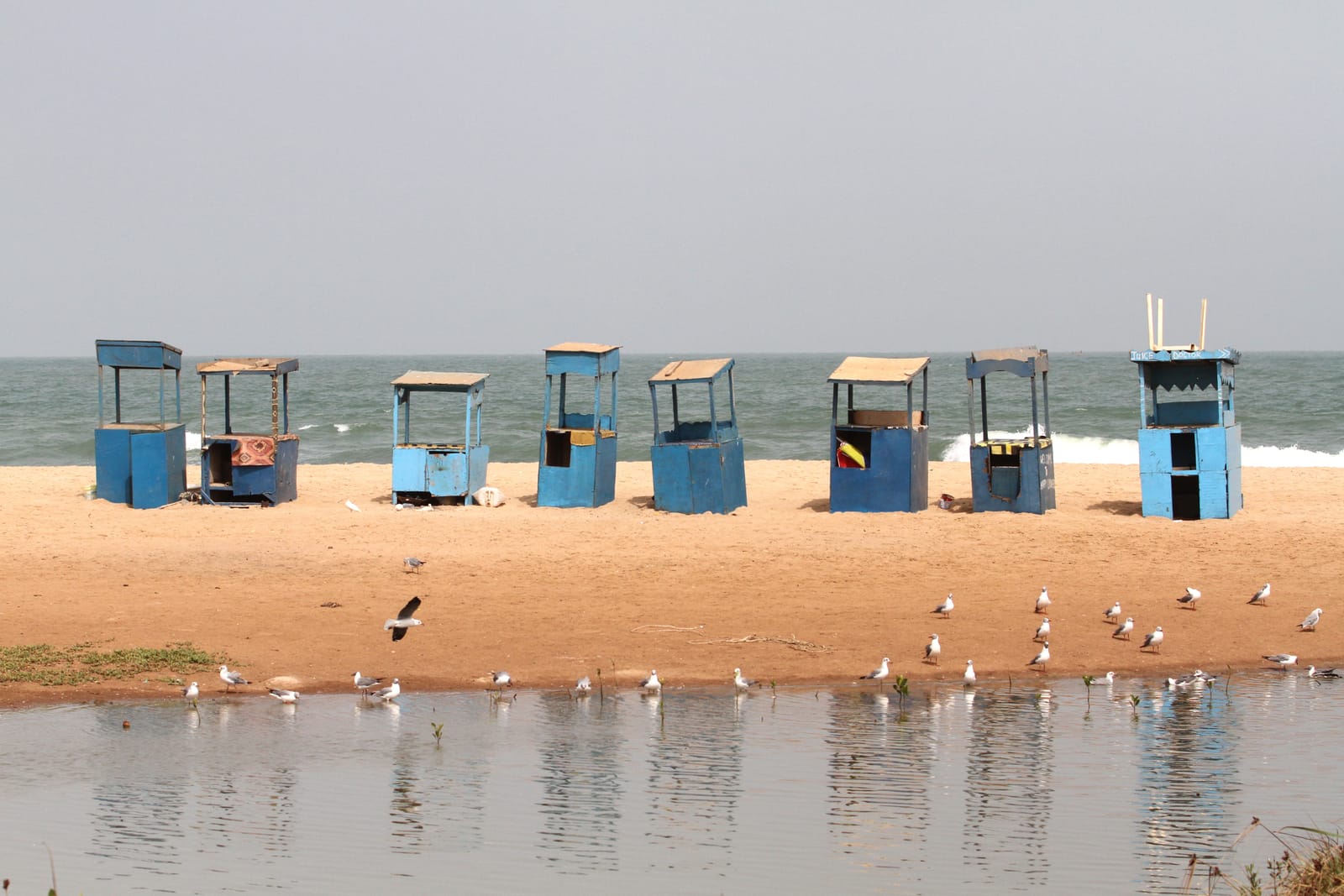 Beach huts on the Gambian coast